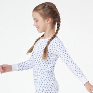 Roller Rabbit Kids Hearts Pajama Top, white with blue hearts. Size 10